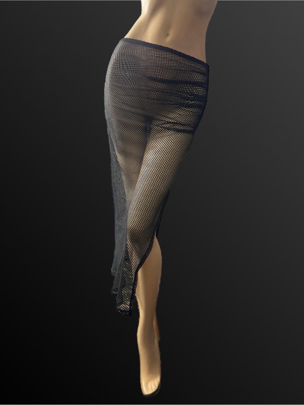 K Too Sheer Black Mesh Maxi Skirt - Women